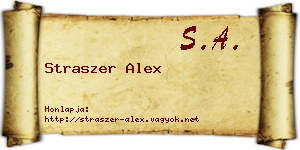Straszer Alex névjegykártya