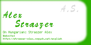 alex straszer business card